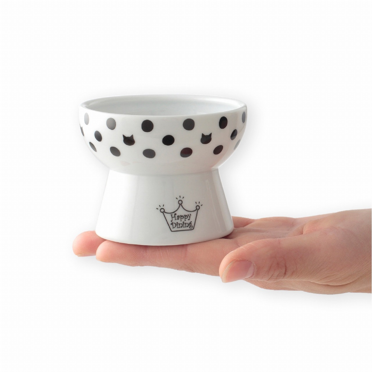 Raised Mini Cat Food Bowl <br>(Cat Dot)