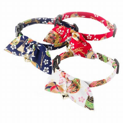 Kimono Ribbon Cat Collar (Red)