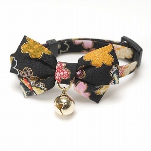 Kimono Bow Tie Cat Collar <br>(Black)