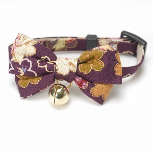 Kimono Bow Tie Cat Collar <br>(Purple)