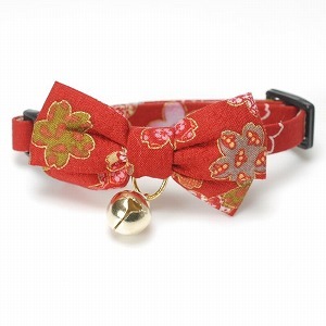 Kimono Bow Tie Cat Collar <br>(Red)