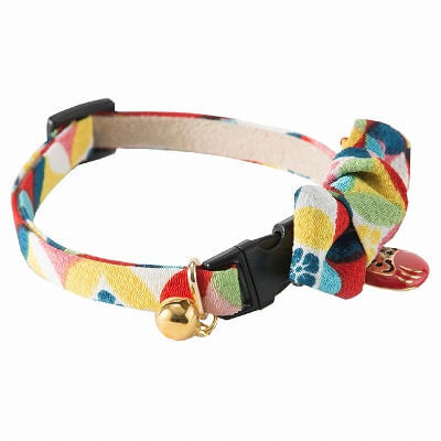 Daruma Charm Bow Tie Cat Collar (Red)