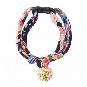 Chirimen Temari Dynasty Cat Collar <br>(Navy)