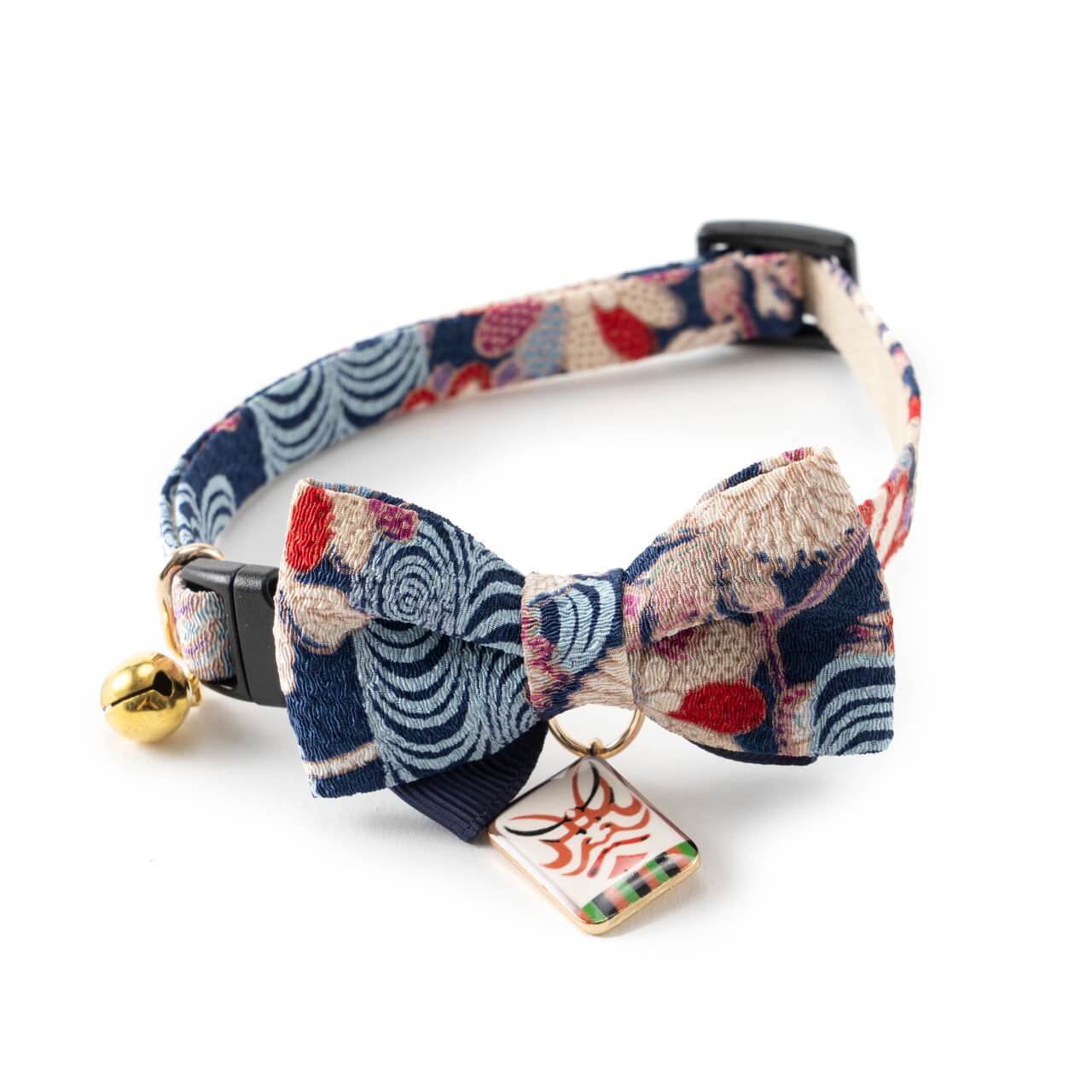 Kabuki Charm Bow Tie Cat Collar <br>(Navy)