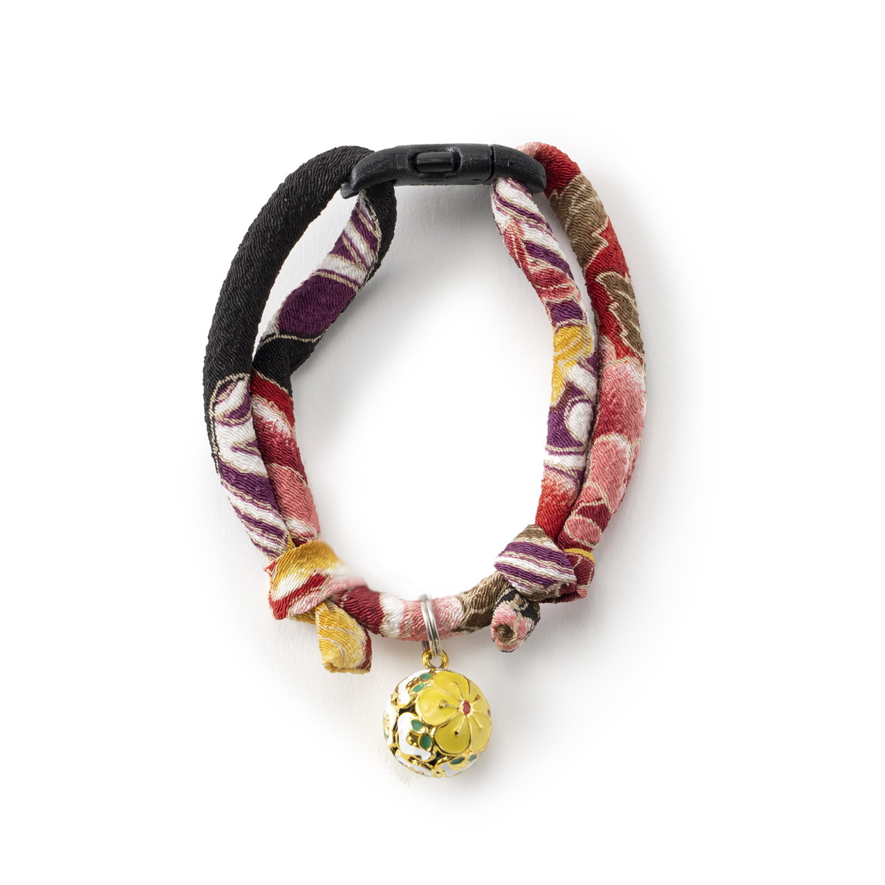 Chirimen Plum Blossom Cat Collar (Red)