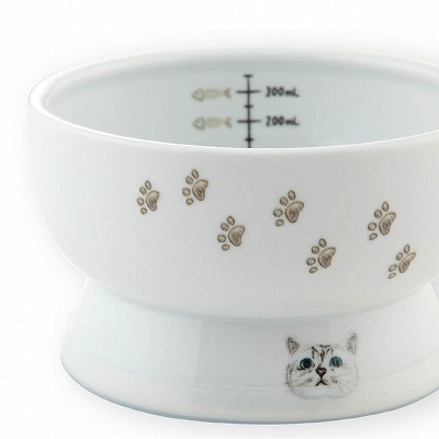 Necoichi Mini Raised Cat Food Bowl - Cat Dot