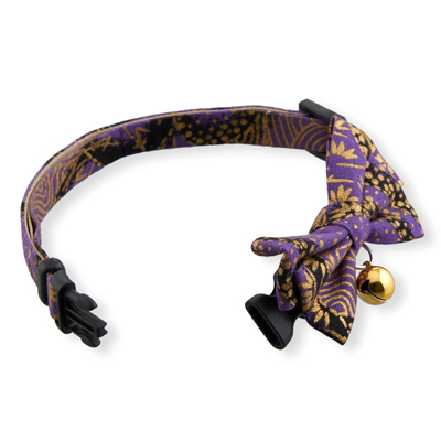 Gilded Gold Bow Tie Cat Collar Purple 3