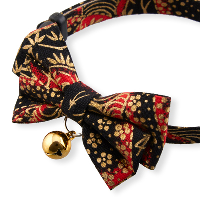 Gilded Gold Bow Tie Cat Collar Black　1