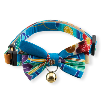 Yukata Bow Tie Cat Collar <br>(Blue)