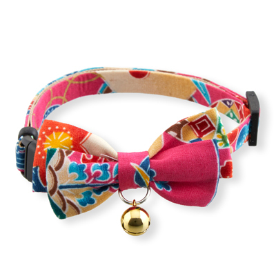 Yukata Bow Tie Cat Collar <br>(Pink)