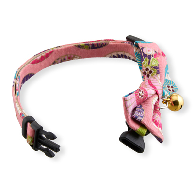 Temari Bow Tie Cat Collar Pink　3