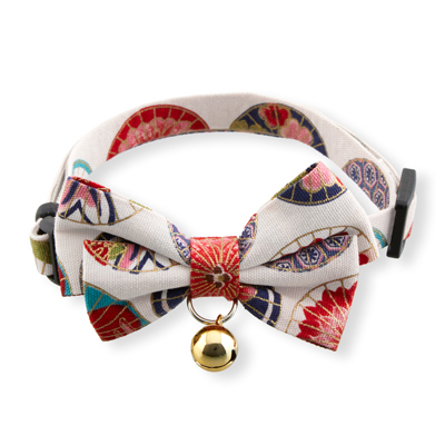 Temari Bow Tie Cat Collar <br>(White)