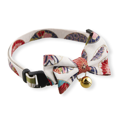 Temari Bow Tie Cat Collar White 2