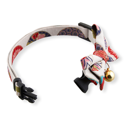 Temari Bow Tie Cat Collar White 3