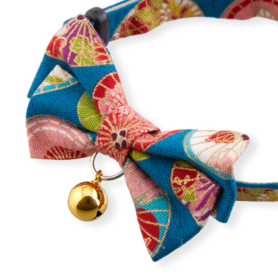 Temari Bow Tie Cat Collar Blue 1