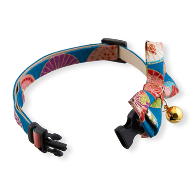 Temari Bow Tie Cat Collar Blue 3