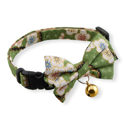 Hanami Bow Tie Cat Collar Green 2