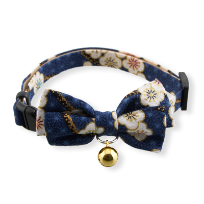 Hanami Bow Tie Cat Collar Navy Main