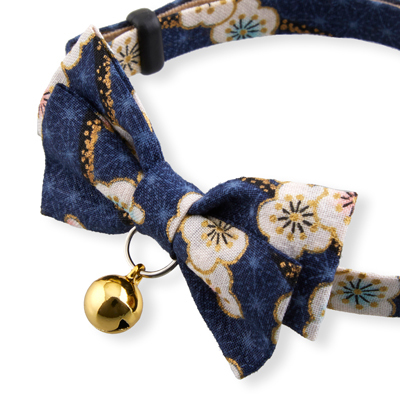 Hanami Bow Tie Cat Collar Navy 1