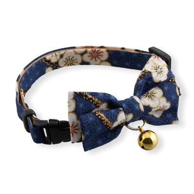 Hanami Bow Tie Cat Collar Navy 2