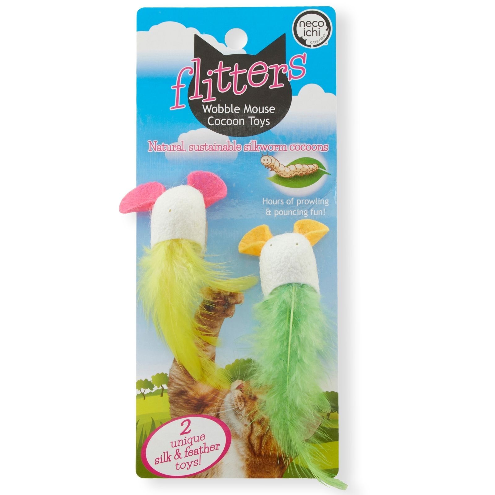 Flitters Wobble Mouse Cocoon Toys (Feather)